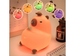 Luz nocturna LED RGB de silicona con dibujos animados, lámpara con temporizador recargable por USB, decoración de habitación, luz bonita