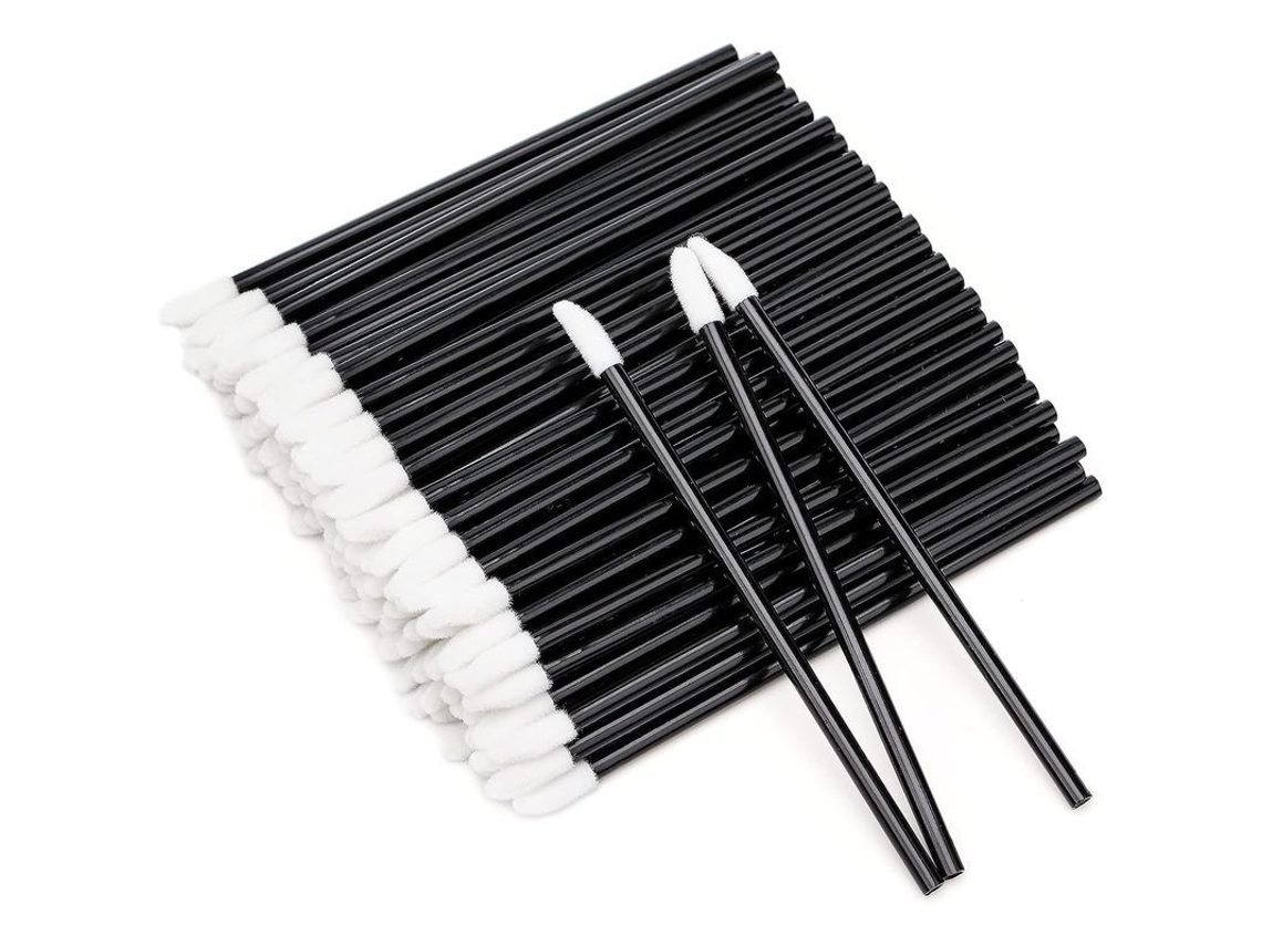 Juego De 200 Pinceles Desechables Para Labios, Aplicador De Pintalabios Con Mango, Herramienta De Maquillaje Negra
