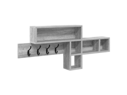 Maison Exclusive - Perchero De Pared Con Estante Gris Sonoma 100 X 12 X 43,5 Cm
