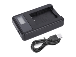 Cargador de batería para cámara Sony con pantalla LCD, ranura individual