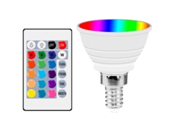 Foco con mando a distancia, LED RGB, cambio de color, regulable, bombilla blanca cálida con función de sincronización y temporización para D