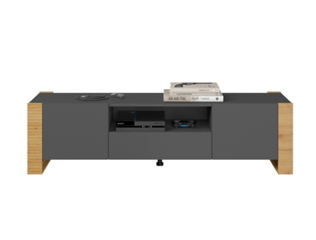 Mueble de TV AKL FURNITURE PRIVATE Nunki (Roble - Madera de ingeniería - 180x44x48 cm)