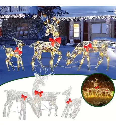 Nuevo Kit 3 Decoración Navideña con Reno Iluminado Porvayotoy