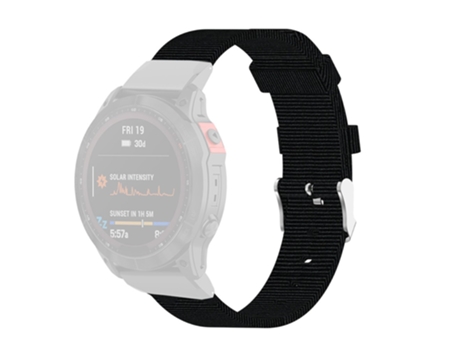 Correa de lona transpirable con herramienta para Garmin Fenix 7S/6S/5S/Instinct 2S - negro