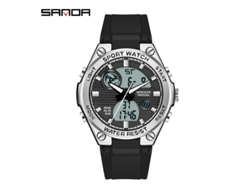 Reloj Electrónico Deportivo Multifuncional Luminoso Para Mujer (negro Y Plateado), Resistente Al Agua, Estilo Harajuku.