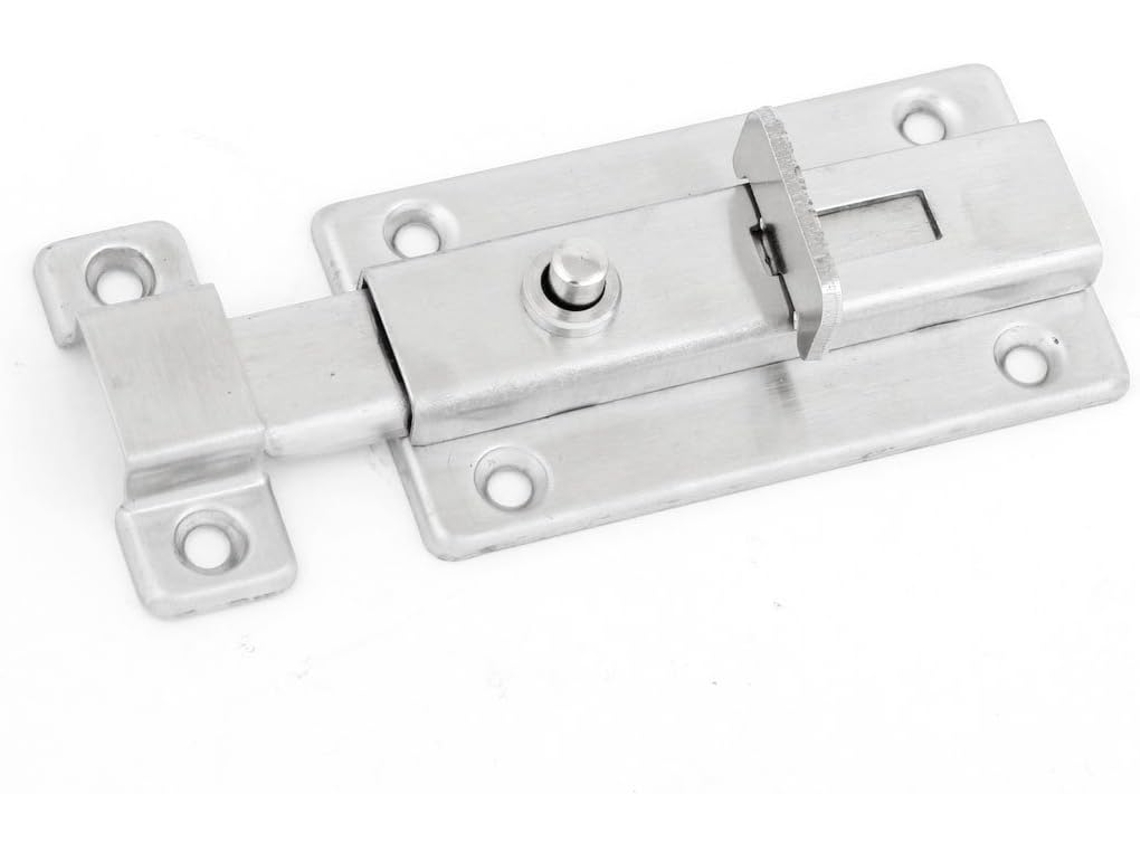 Cerrojo De Bloqueo Automático Con Botón Pulsador De Acero Inoxidable Tono Plata De 3" (c95a1202c2...