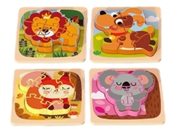 Rompecabezas de 4 piezas con forma de animal y 4 estilos C Slowmoose
