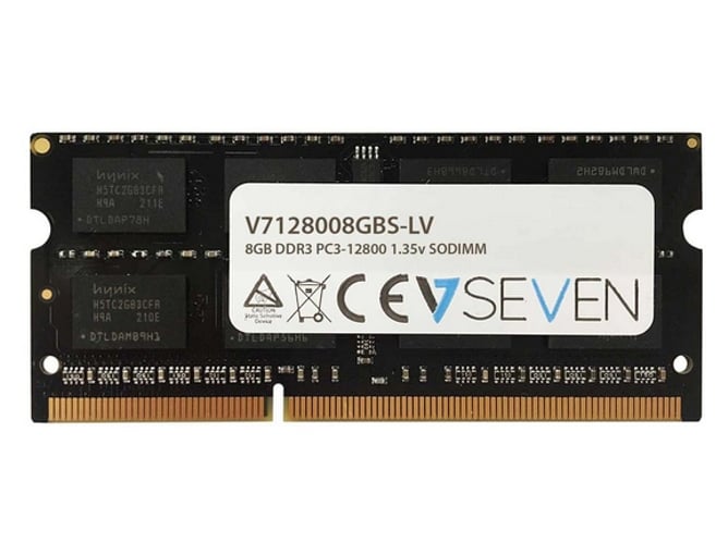 Memoria RAM DDR3 V7 V7128008GBS-LV (1 x 8 GB - 1600 MHz - Negro)
