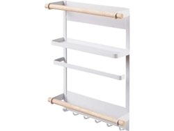 2026-39545-estantería De Refrigerador Con Ventosas Estante De Especias Pared Montado Cocina Almacenamiento Blanco