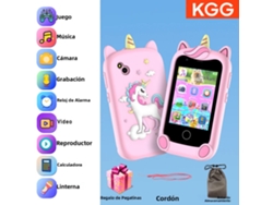 (Rosa + Bolsa) Smartphone para niños con cámara, pantalla táctil y reproductor MP3