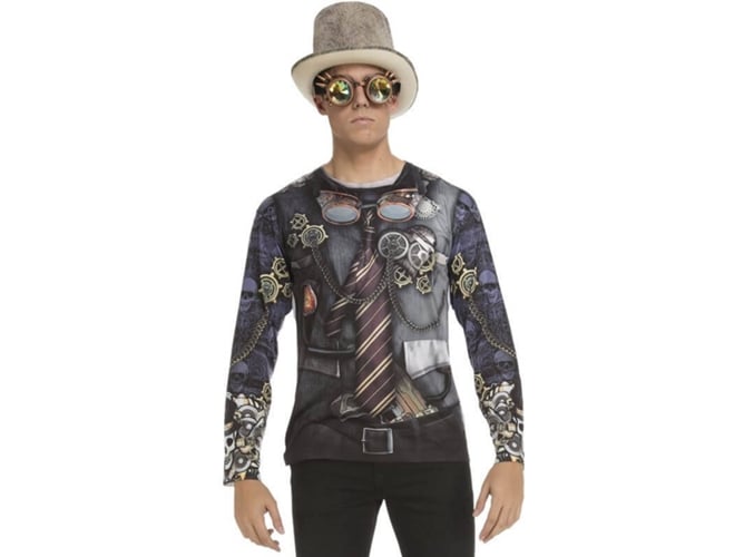 Disfraz de Hombre DISFRAZZES Camiseta Disfraz Steampunk (Talla: S)