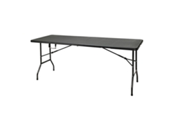 Mesa plegable negra Well Home con mecanismo de bloqueo automático 180x70x74cm Wellhome