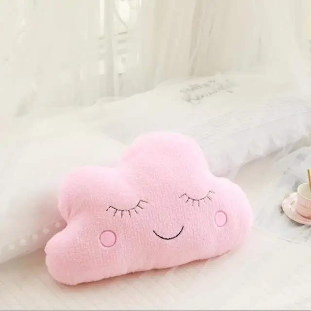 Cojín/almohada de peluche nuevo, decoración para dormitorio MDUG (Nube rosa 50 cm)
