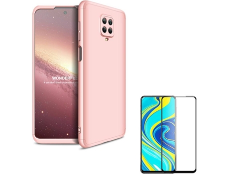Carcasa y Protector Xiaomi Redmi Note 9 Pro Slim armor 360º Rosa