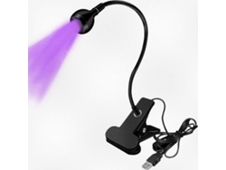 Lámpara LED UV USB de 3 W con brillo ajustable, brazo flexible para el curado de uñas de gel, tinta fluorescente, lámpara de mesa con pinza GOKOCO
