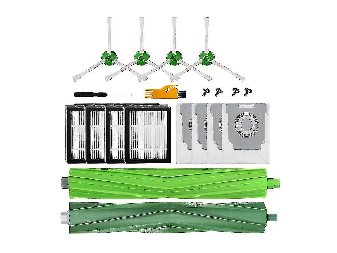 16 Piezas De Repuesto Compatibles Con Irobot Roomba I7, I7+, E5, E6: Cepillos Principales, Cepillos Laterales, Filtros, Duraderos