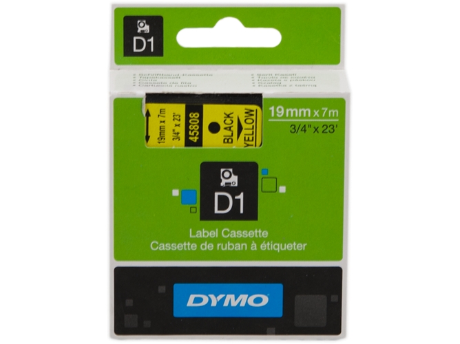 Cinta Etiquetas DYMO D1 19MMX7M Negro/Amarillo S0720880