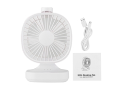 Mini ventilador USB recargable silencioso Worten, blanco.