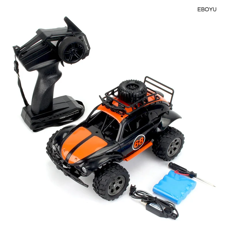 Coche teledirigido de 2,4 GHz para escalada, vehículo todoterreno de alta velocidad, regalo para niños y niñas MDUG (naranja)