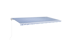 Maison Exclusive - Toldo Automático Led Sensor De Viento Azul Y Blanco 600x350 Cm