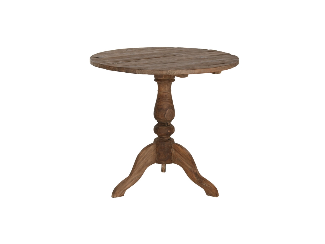 Mesita Auxiliar Teca Velador 1 Pie 80x80x75cm