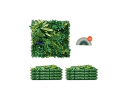 Panel de planta artificial 3D, kit de valla verde sintética y panel de follaje para decoración Tekmaquinas