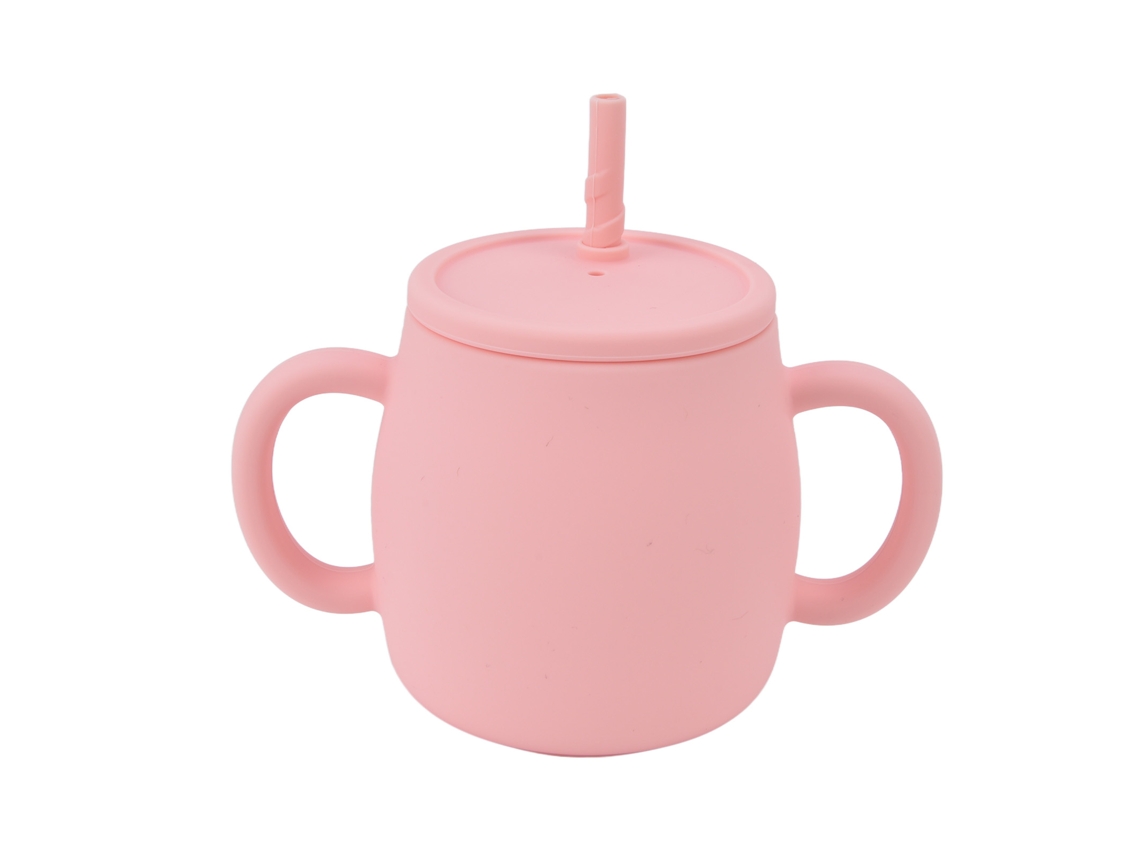 MEOIRUERY Vaso de Silicona 280ml, Vaso para Bebés con Tapa con Pitillo, Copa de Aprendizaje para Bebés y Niños Pequeños