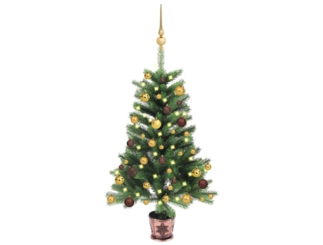 Árbol de Navidad artificial VIDAXL con luces y bolas verde (65 cm)