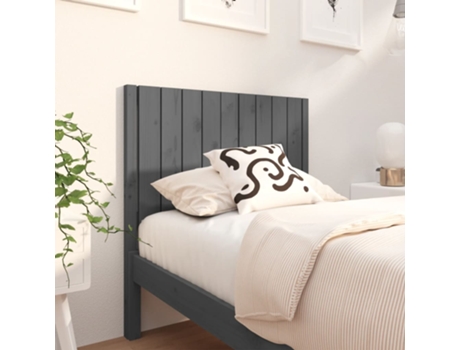 MAISON EXCLUSIVE - Cabecero de cama madera maciza de pino gris 95,5x4x100 cm