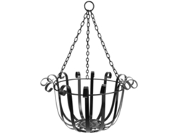 Cesta De Flores Con Soporte Para Plantas, Colgante, Hecha De Hierro Negro. Decoración De Pared Moderna Y Elegante Para