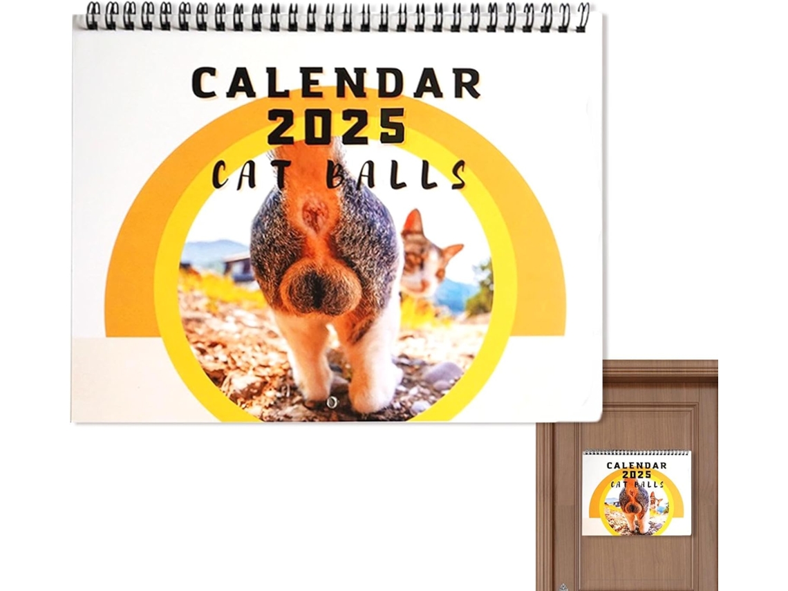 Calendario de pared con gato - 12 meses - Adorable y divertido - Memes lindos y graciosos - Para amantes de