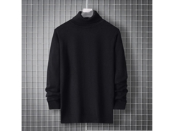 2026-jersey Cuello Alto Para Hombre Invierno Casual Liso Slim Fit Manga Larga Tejido Plano Moda Harajuku