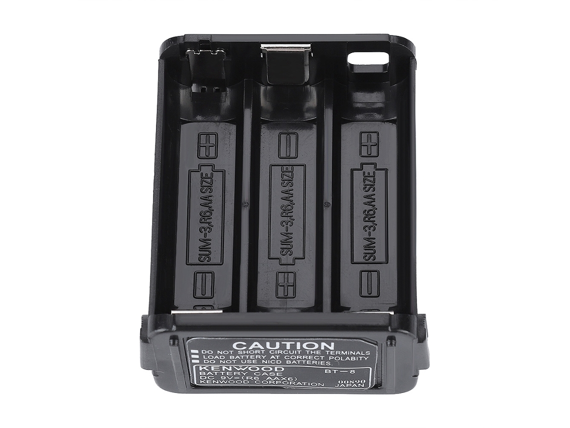 Estuche Para Pilas Para Radios Bidireccionales Kenwood Th-28 Th-48 Th-78ht (capacidad Para 6 Pilas Aa) Negro