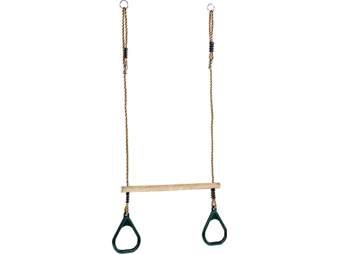 Trapecio de madera KBT con anillos de plástico verde