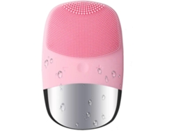 Cepillo de limpieza facial de silicona 3 en 1 con 5 modos de limpieza y masajeador facial USB Nostalgia88 (rosa)