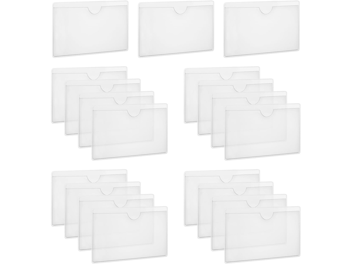 Juego De 36 Portatarjetas Autoadhesivos - Bolsillos Transparentes Para Fichas (11 X 6 Cm)