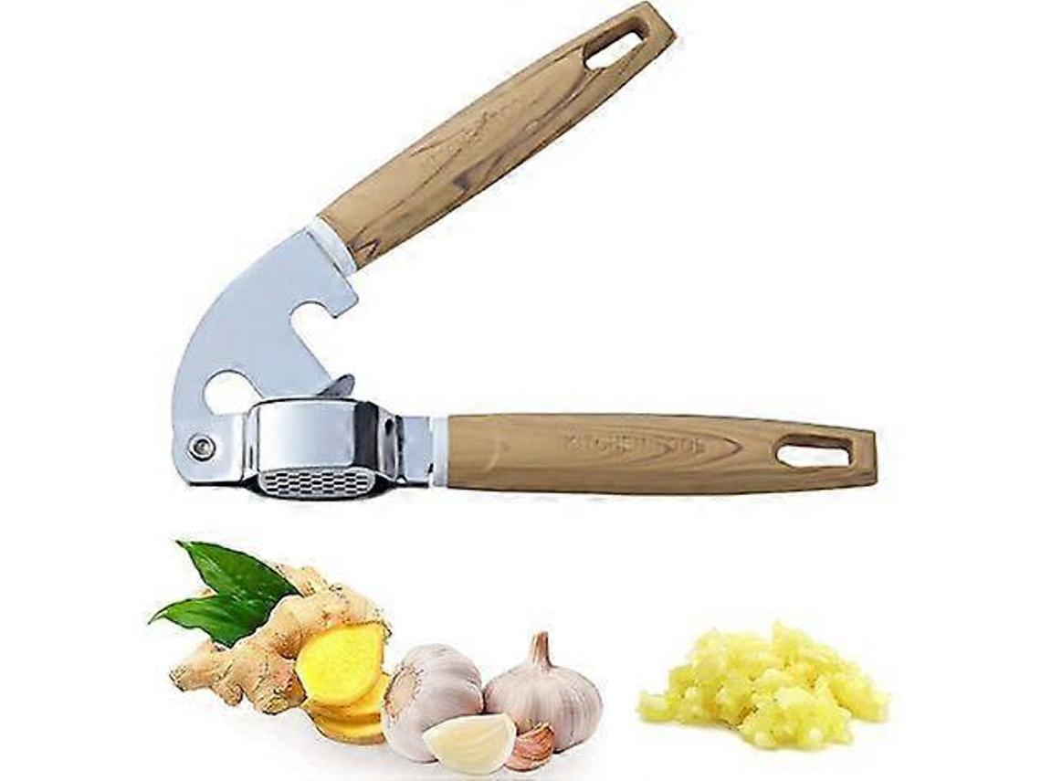 Prensa de ajos profesional de acero inoxidable, picadora de ajos, prensa de ajos inoxidable con mango antideslizante. Rosewell