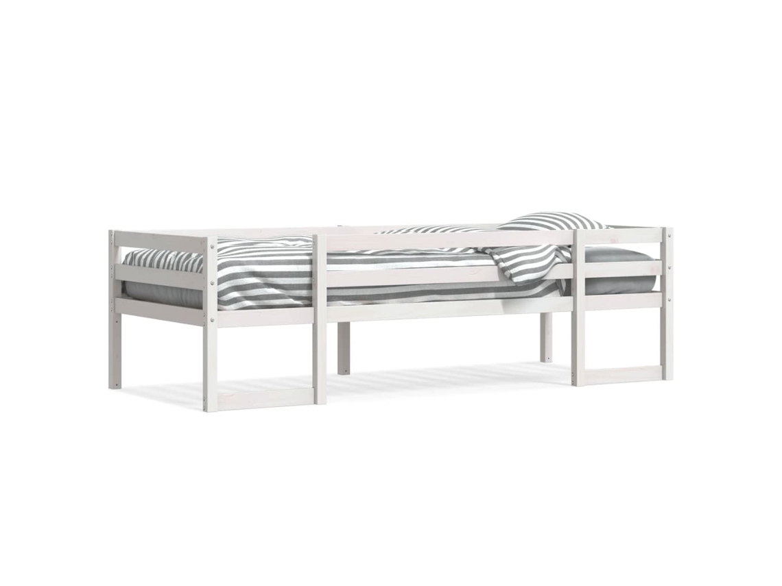Estructura De Cama Infantil 90x200 Cm Pino Macizo Blanco Dkd Home Decor