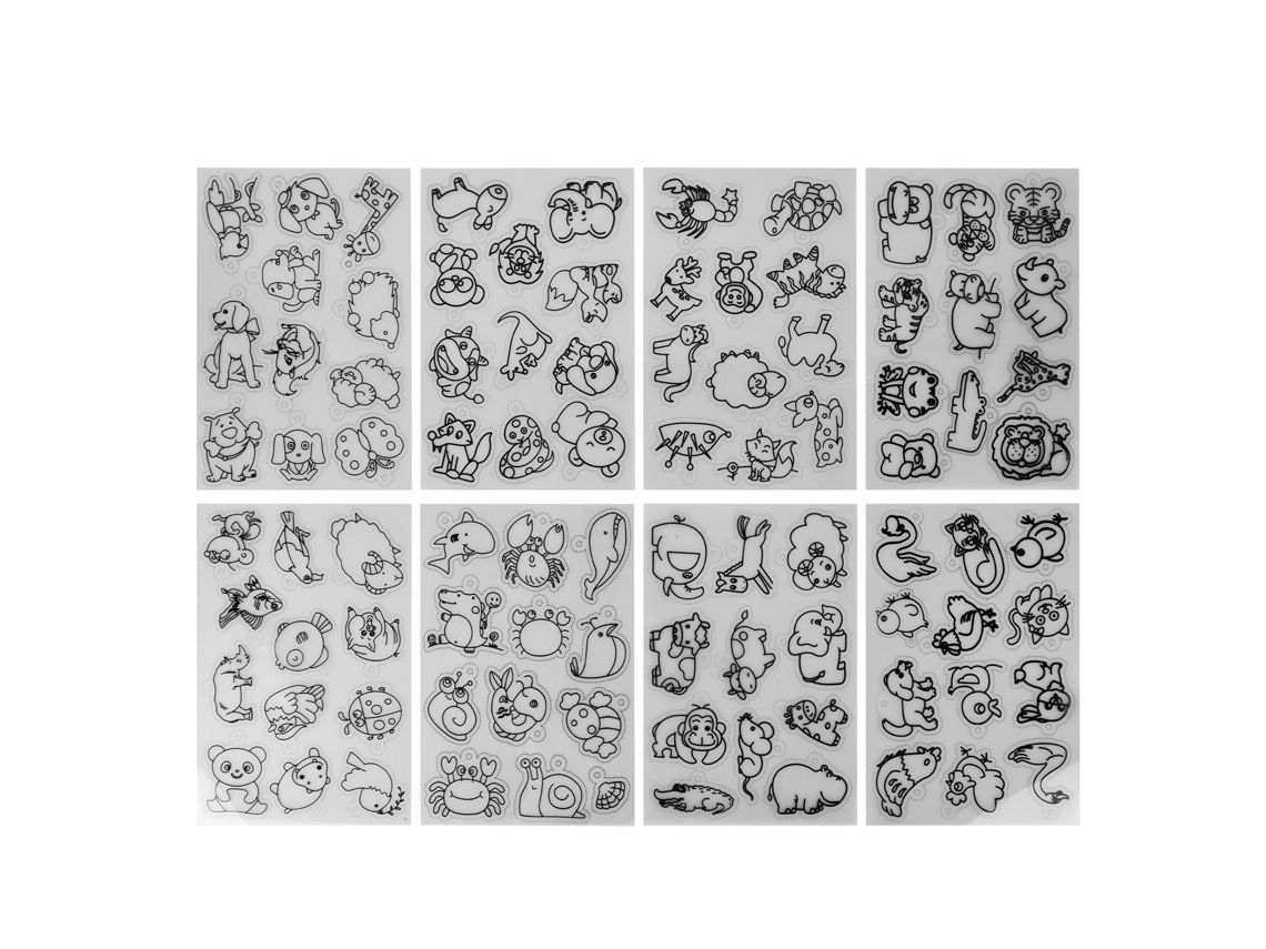 8 Láminas Termorretráctiles Con Diseños De Animales Para Decorar Llaveros (regalo)