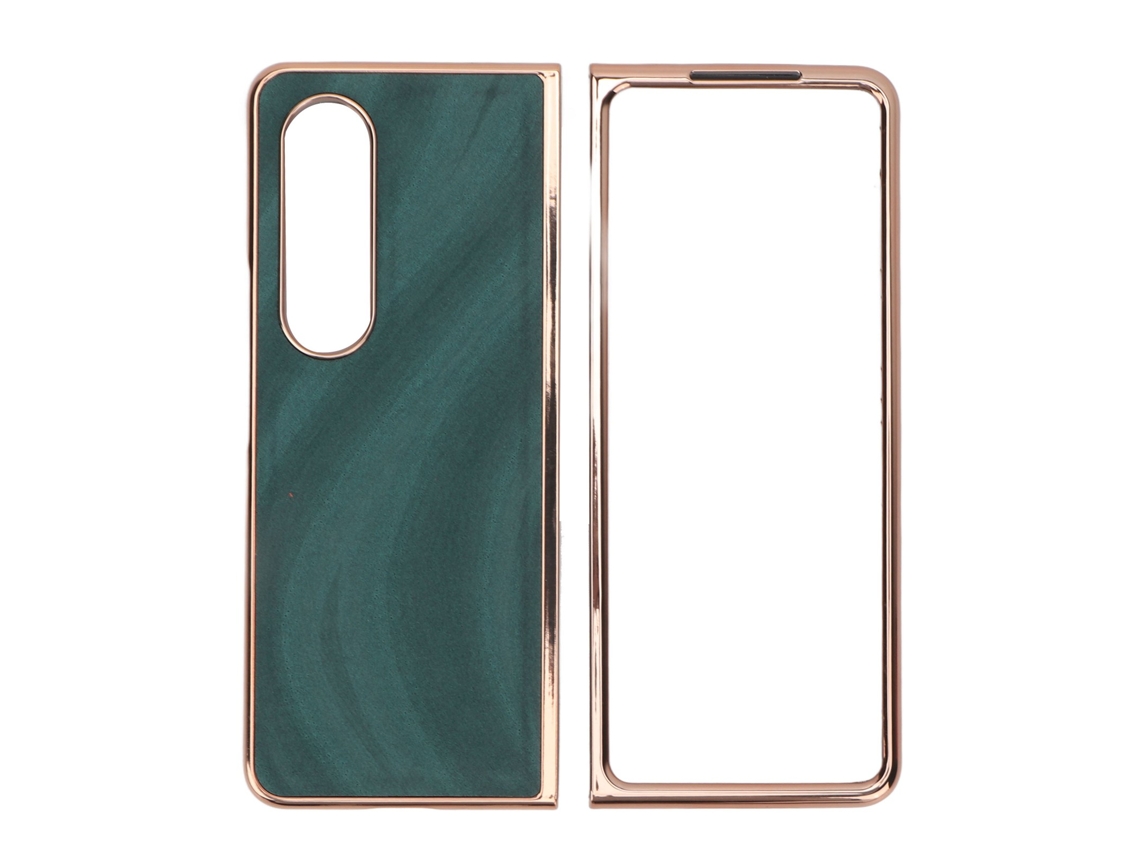 Capa De Telefone Para Samsung Galaxy Z Fold 4 Couro Sintético Anti-risco Protetora De Pasta Dobra Verde