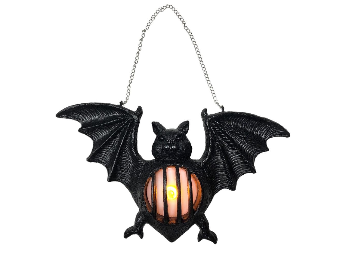 Linterna decorativa de murciélago de Halloween LED sin llama