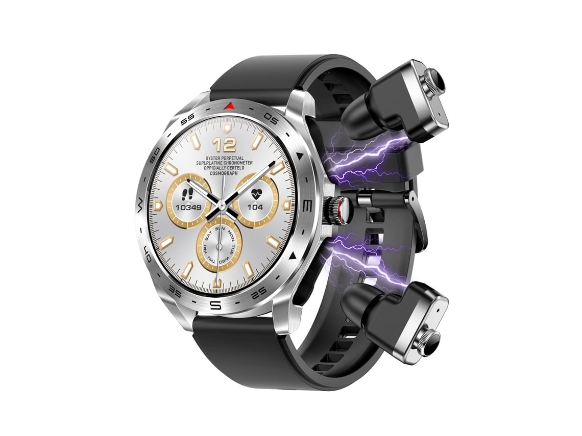 Reloj Inteligente con Auriculares Pantalla 1.52 Ips para Hombres y Mujeres Rastreador de Ejercicios Resistente al Agua Ip67 Plata YEMAESRE