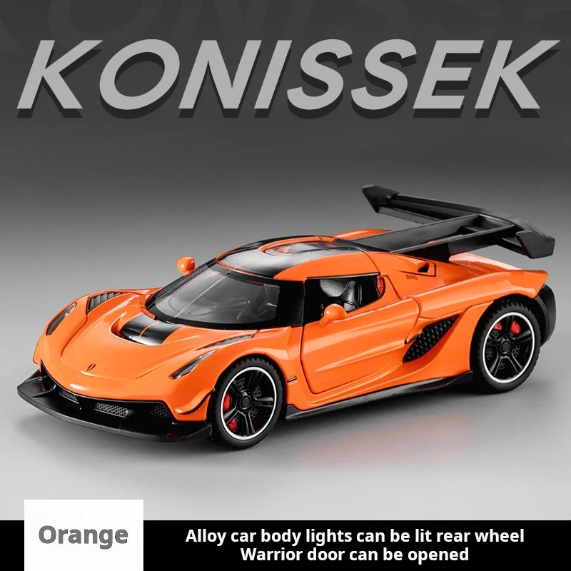 (naranja) Modelo De Coche Konissek En Fundición A Presión A Escala 1:32 Con Efectos De Luz Y Sonido.