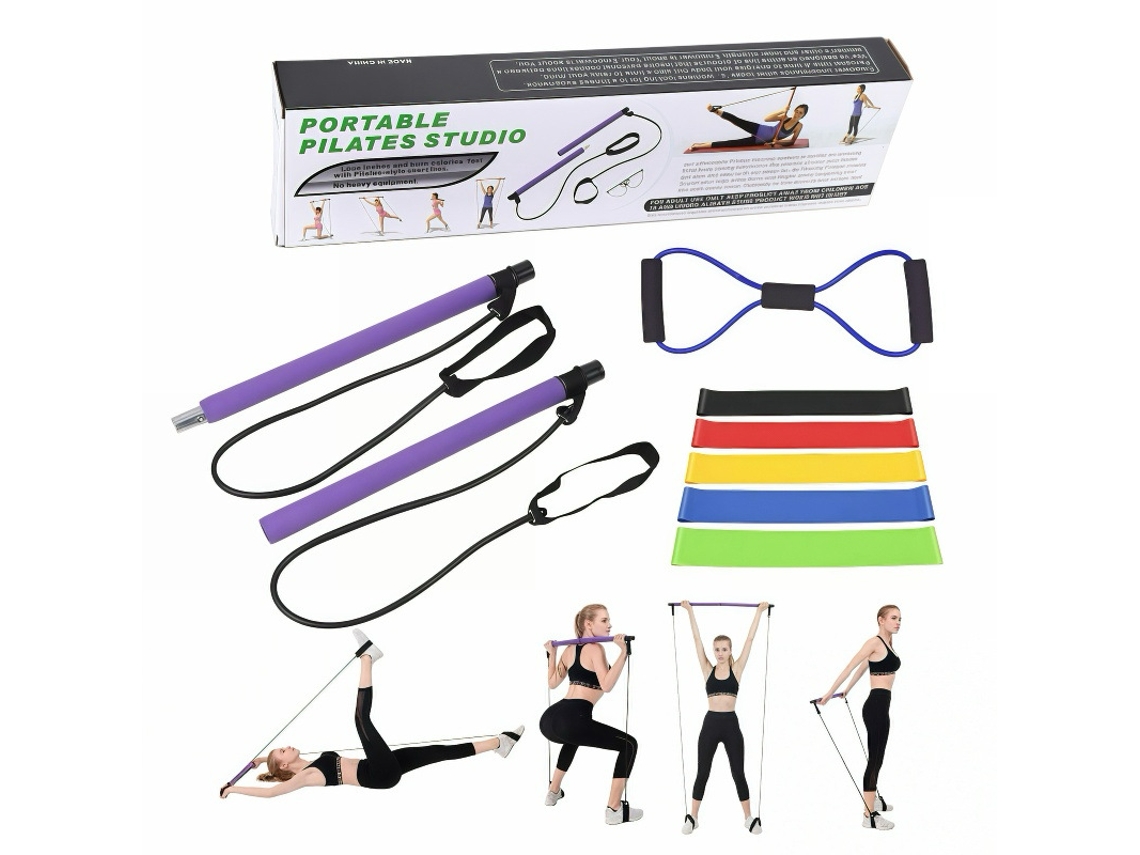 Juego De 7 Piezas De Barra De Pilates Para Fitness (Morado)  DIGITALLAB