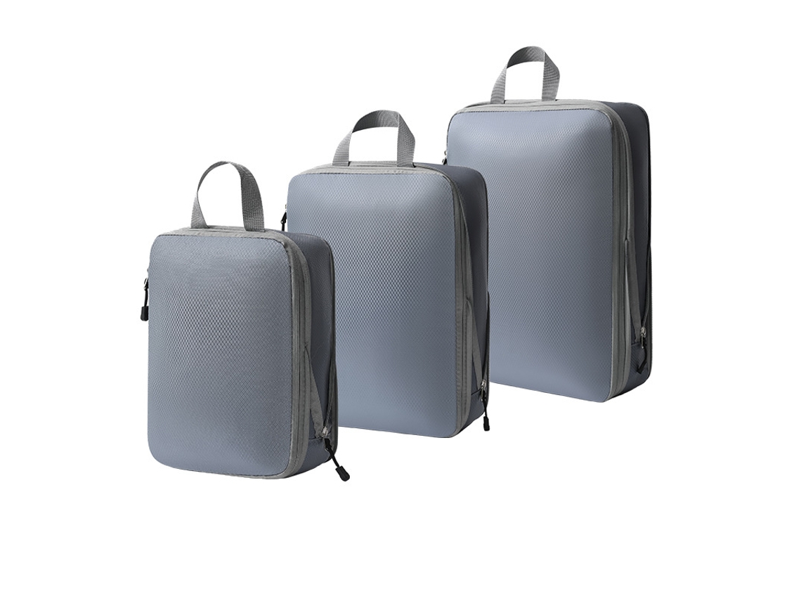 Bolsa de almacenamiento de compresión, juego de 3 piezas, bolsa de almacenamiento de viaje ligera, color gris Siurn