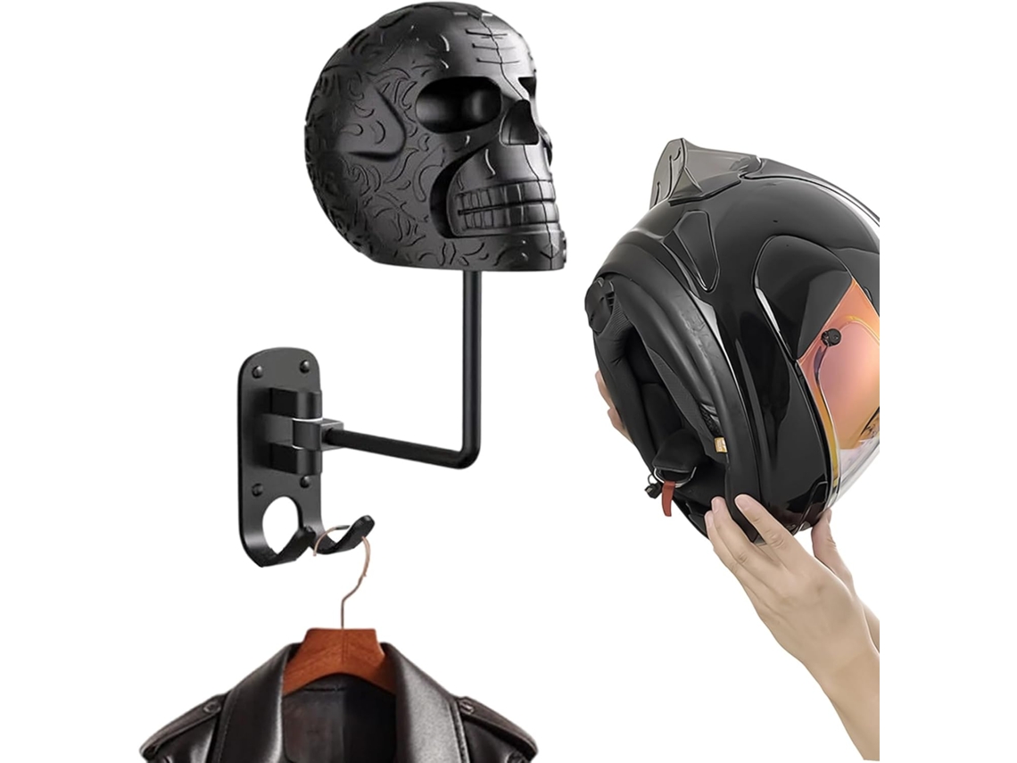 Soporte Casco Organizador Sombreros Calavera Gótica Pared Hombres Mujeres Dormitorio Garaje Estar Entrada