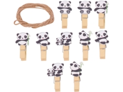60 Pinzas Madera Diseño Panda Fotos Notas Ligeras Fáciles Transportar Ideales Hogar Reuniones Familiares