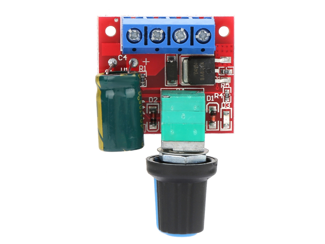 Controlador De Velocidad De Motor Pwm De Cc De 5v-28v, Regulador De 5a Con Protección Contra Polaridad Inversa Y Fusible.
