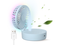 Ventilador nebulizador portátil (azul), mini ventilador de refrigeración, recargable por USB, plegable