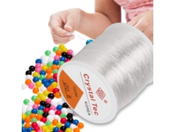 Cordón elástico para pulsera de perlas, cordón elástico transparente de 0,8 mm para colgar adornos, cordón elástico resistente para pulseras.